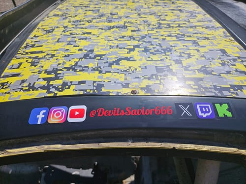 Customer photo review of Custom Social Media Printed Decal