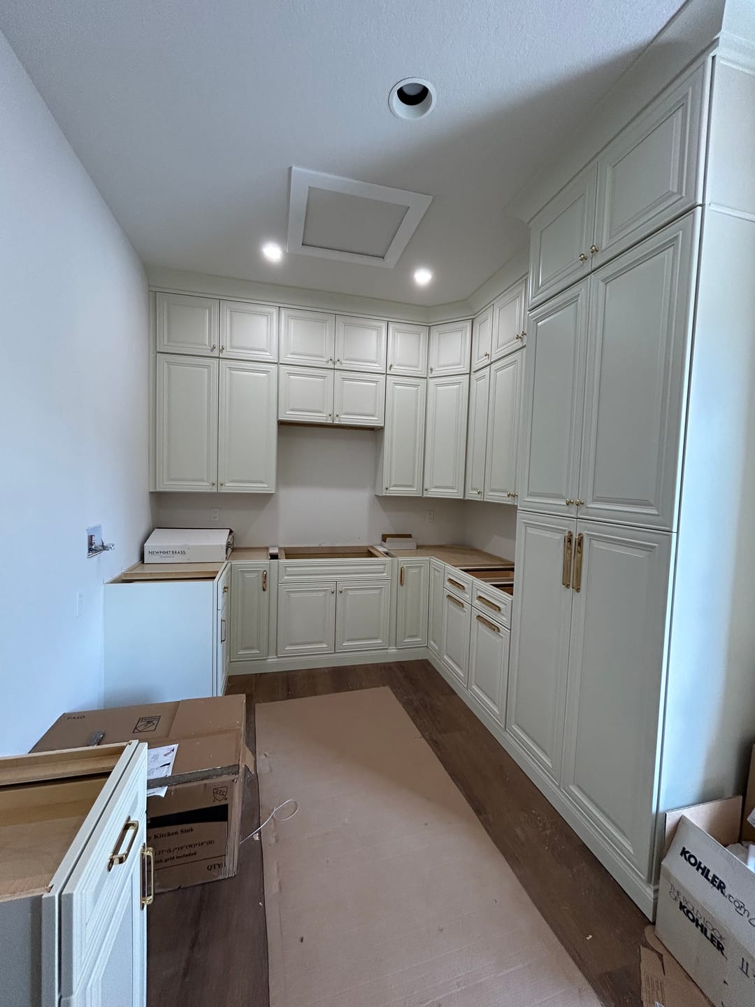 Customer photo review of Round Drawer Pulls with Backplate - Unlacquered Polished Brass