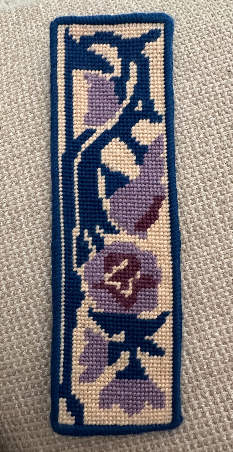 Customer photo review of Bluebell Bookmark Needlepoint Kit