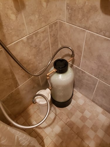 Customer photo review of Shower Water Softener System