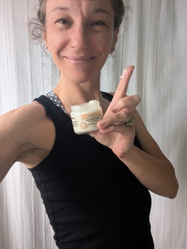 Customer photo review of Natural Cream Deodorant (Baby Powder)