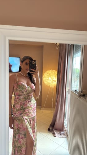 Customer photo review of Floral maxi φόρεμα κορσέ