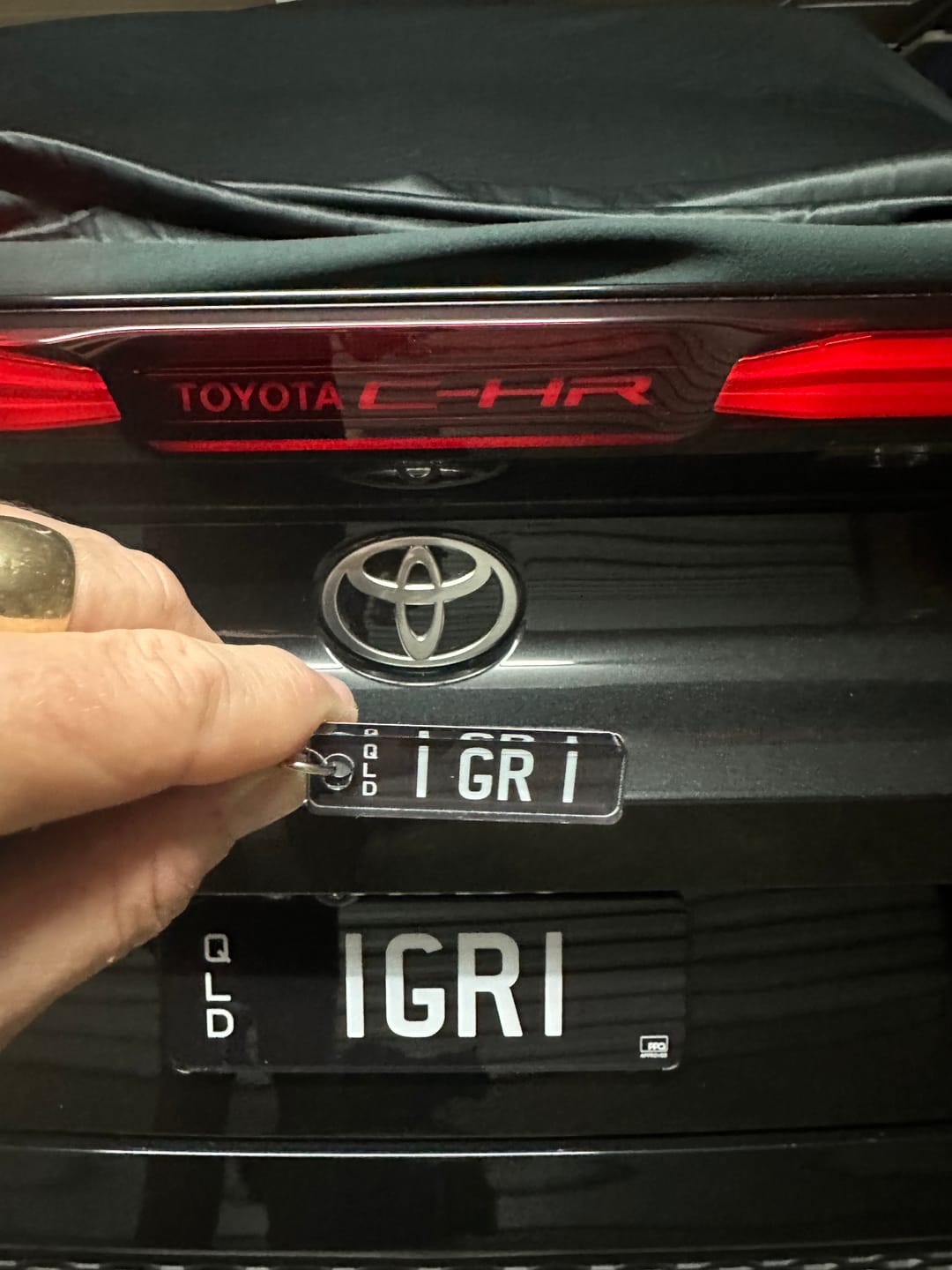 Customer photo review of QLD Prestige Licence Plate Custom Keychain