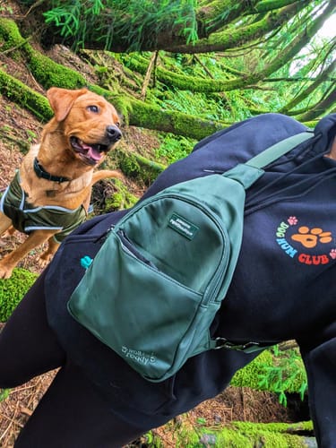Customer photo review of Sling Backpack - Walkies Ready® Green