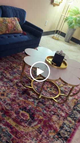 Customer video review of Oriental Oushak Blue, Purple and Ivory Multi size Medium Pile Area Rug
