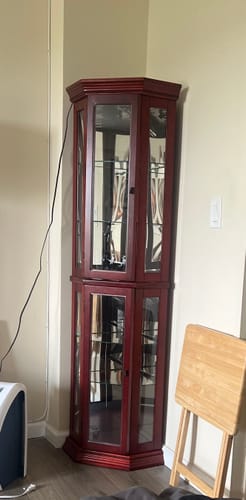 Customer photo review of Lorona 70" Tall Glass Door Corner Curio Cabinet
