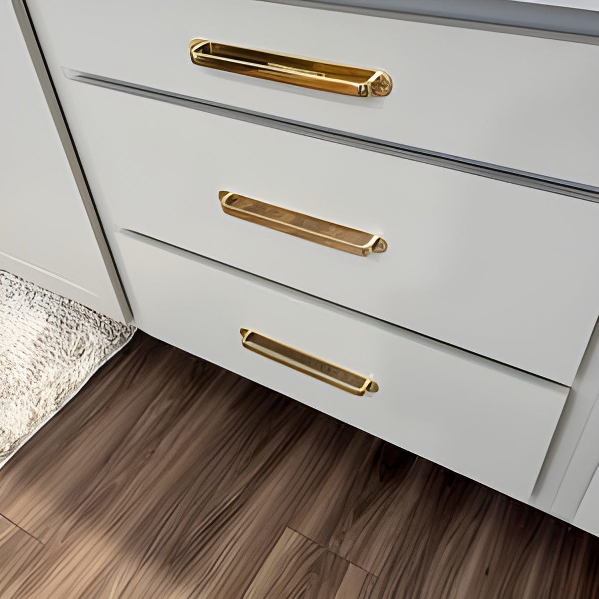 Customer photo review of Round Drawer Pulls with Backplate - Unlacquered Polished Brass
