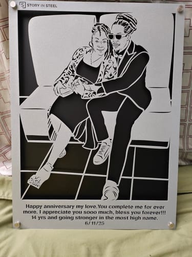 Customer photo review of Custom Metal Portrait