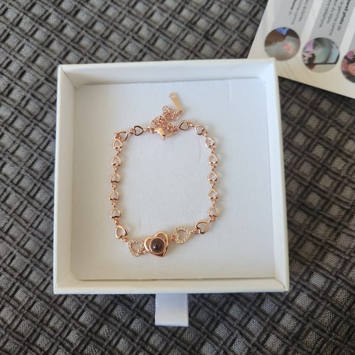 Customer photo review of Hearts Personalised Bracelet