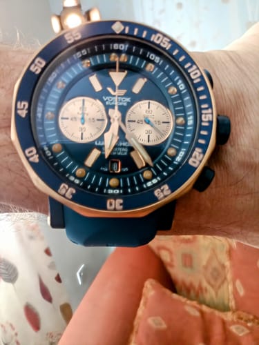 Customer photo review of LUNOKHOD BLUE SILICONE STRAP - ROSEGOLD BUCKLE