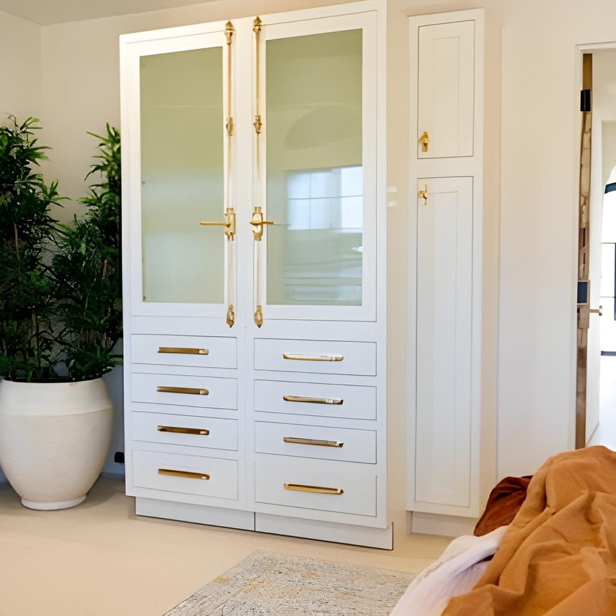 Customer photo review of Round Drawer Pulls with Backplate - Unlacquered Polished Brass