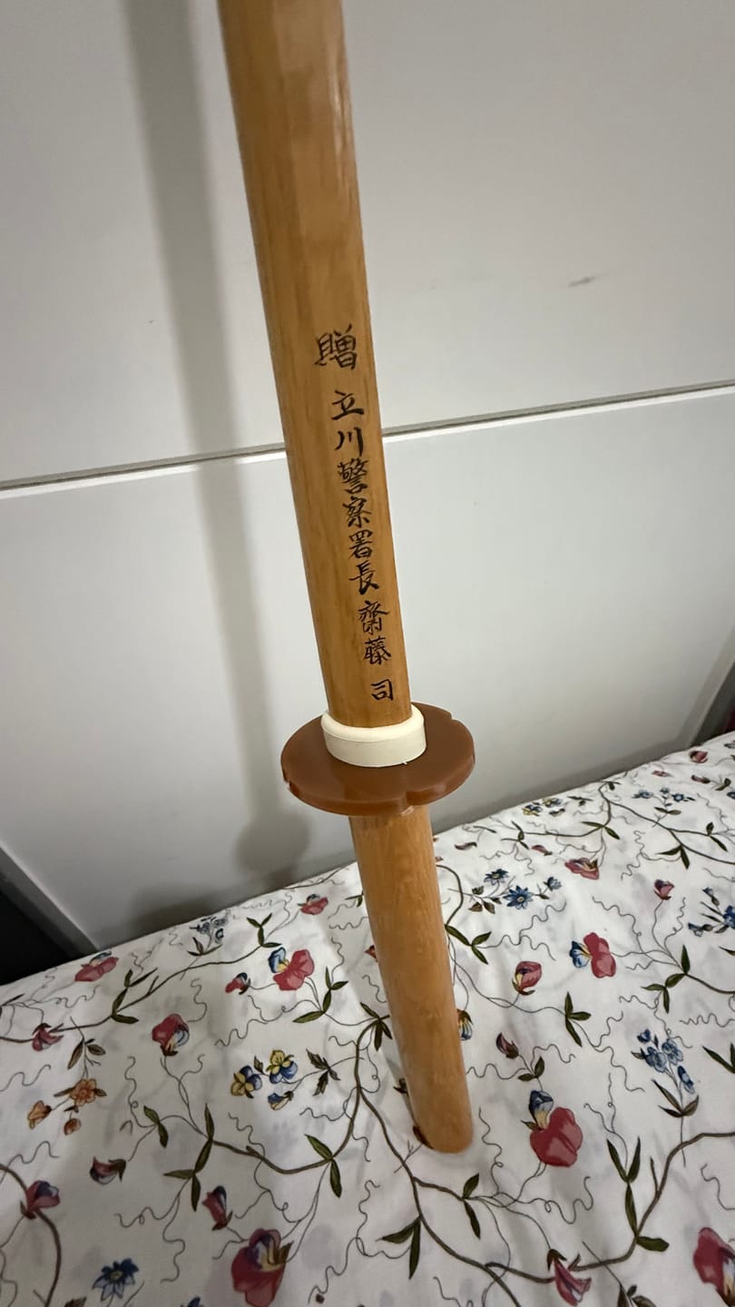 Customer photo review of Basic Plastic Tsuba and Tsubadome Set for Bokken