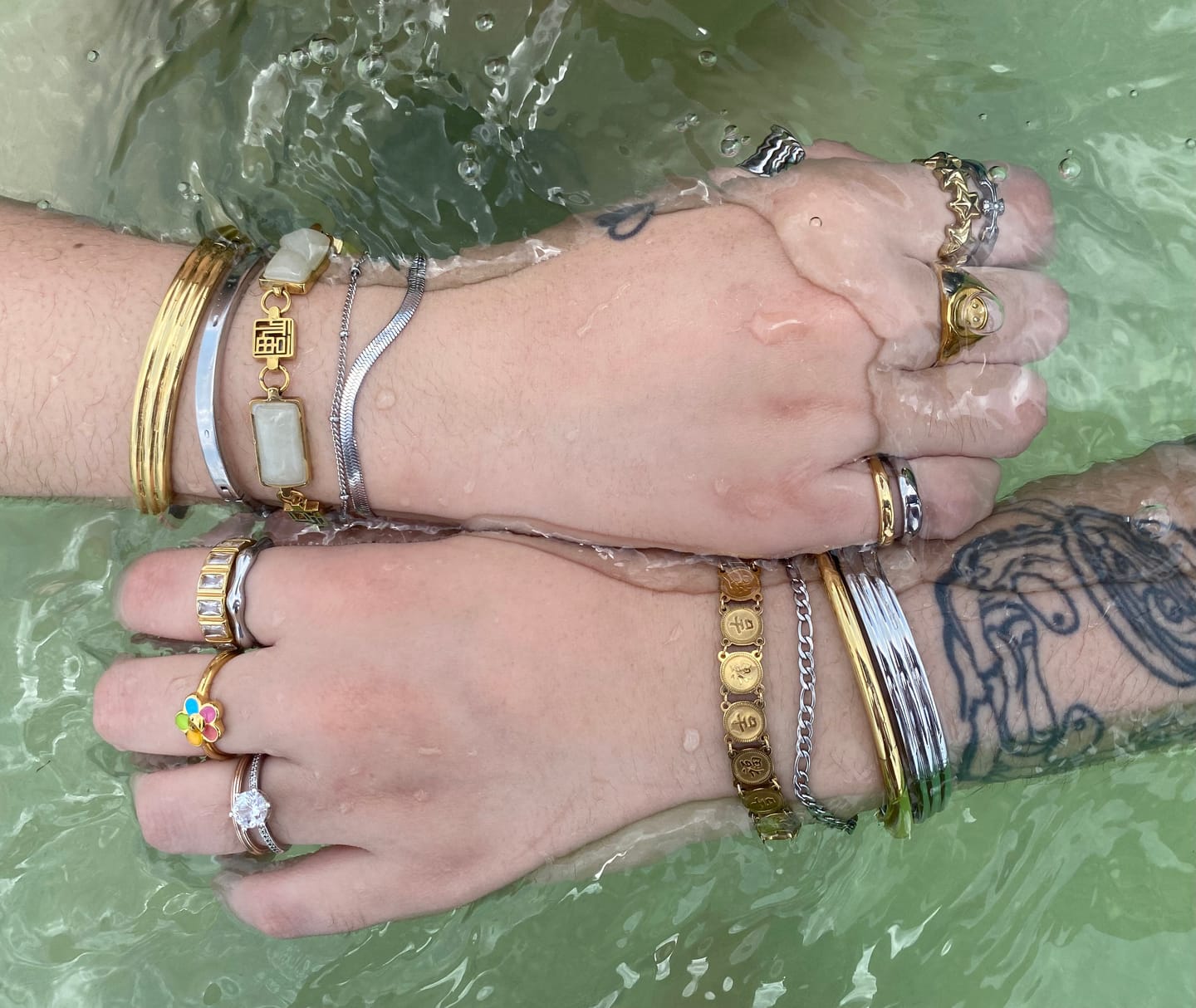 Customer photo review of Chunky Layered Bangle