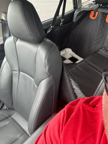 Customer photo review of RuffRover 2.0™ - Hard Bottom Dog Car Seat Protector + (FREE Dog Bed)