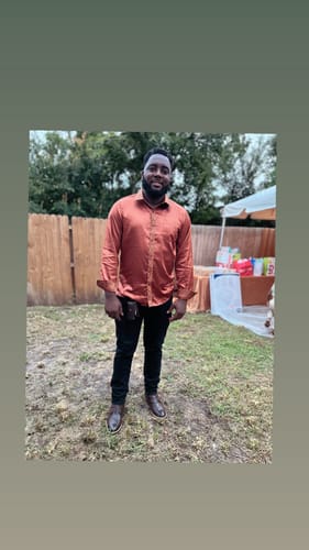 Customer photo review of Splicing Style Burnt Orange Solid with Paisley Edge Men's Long Sleeve Shirt