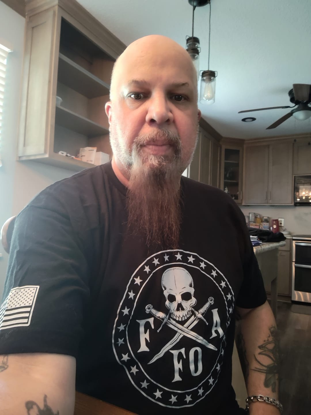 Customer photo review of FAFO Skull & Dagger T-Shirt