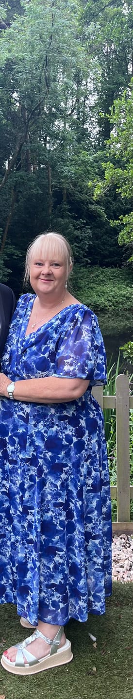 Customer photo review of Victoria Cobalt Blue Print Angel Sleeve Mesh Long Midi Dress