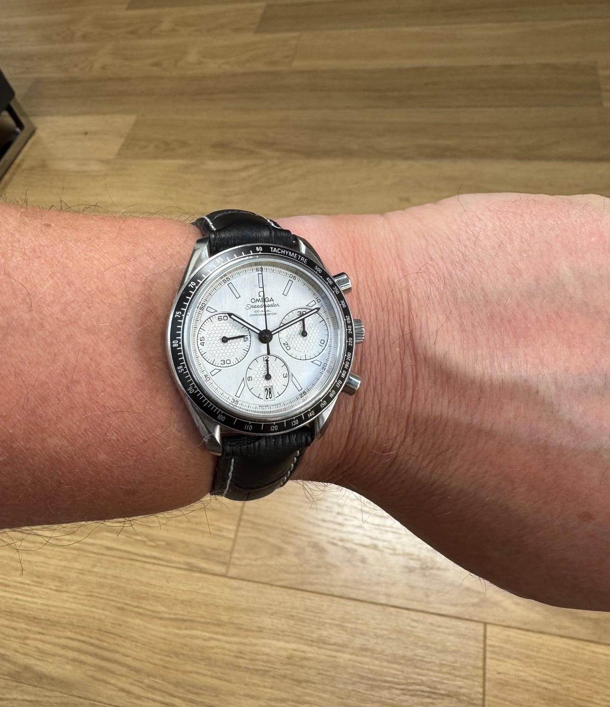 Customer photo review of Genuine Leather Calfskin Premium Watch Strap with Stainless Steel Deployant Butterfly Clasp