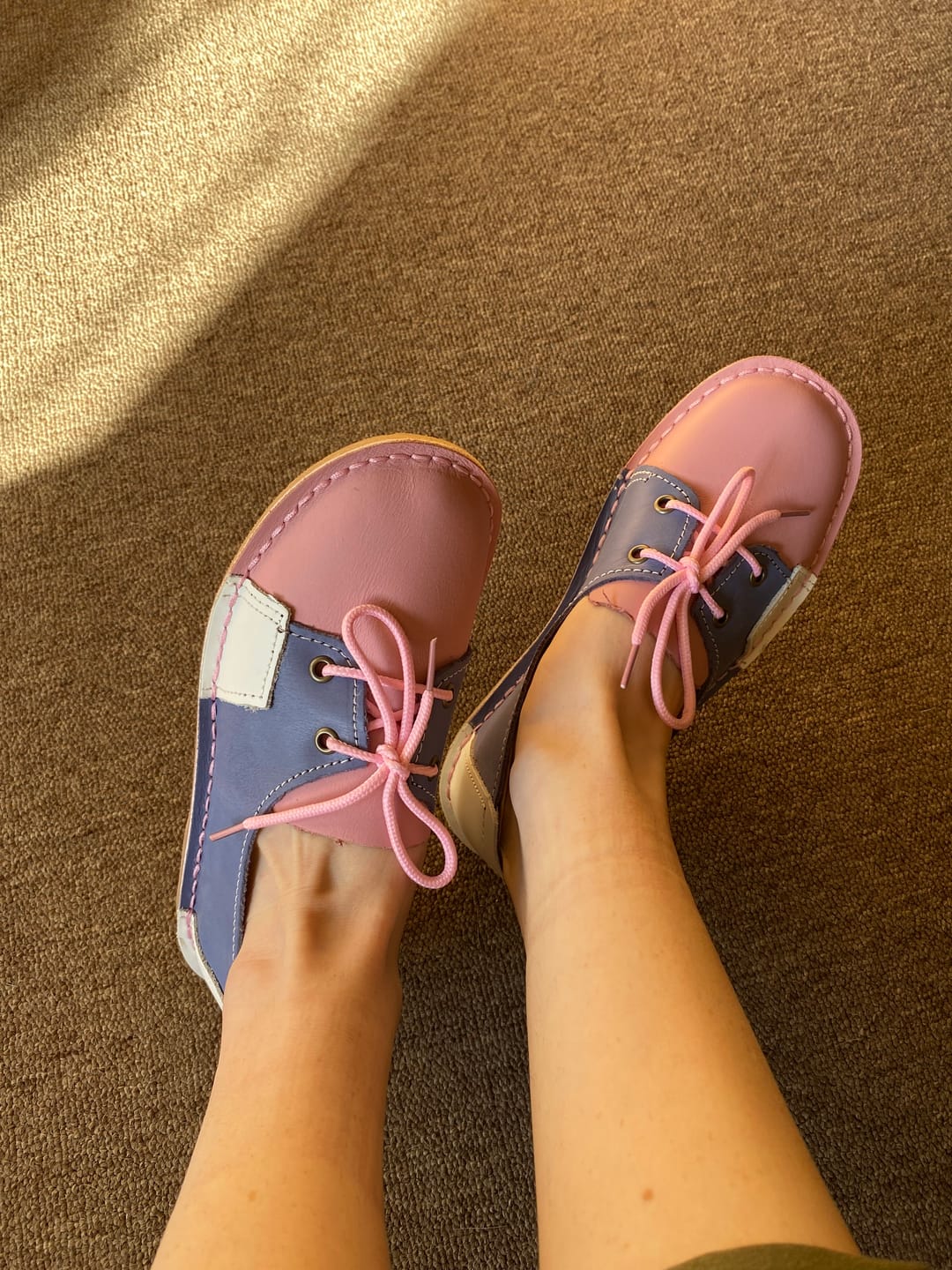 Customer photo review of Genuine leather Multi Color Pumps - Pink