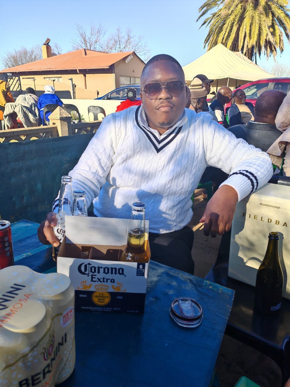 Customer photo review of White & Navy Blue Cricket Jersey