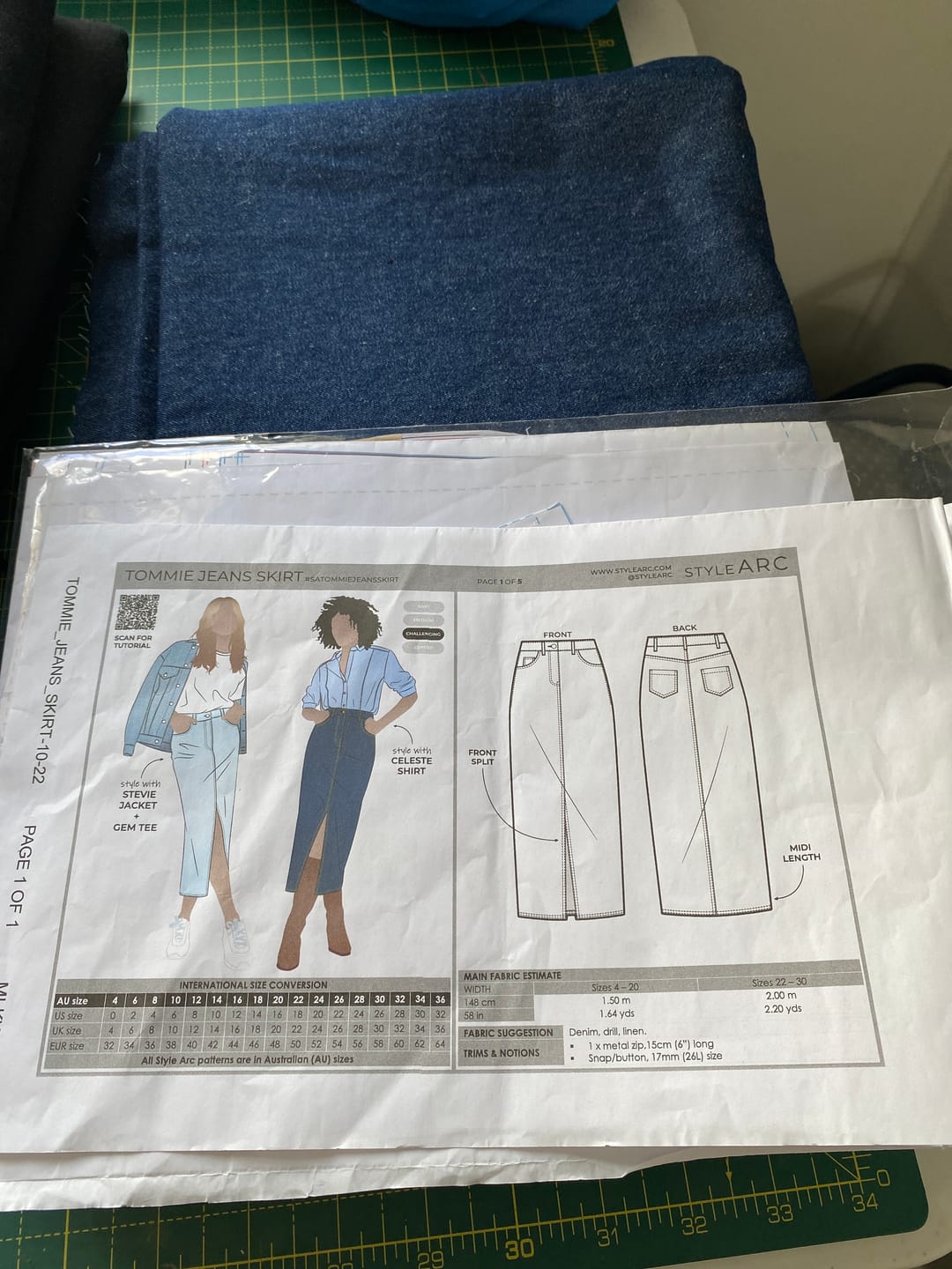 Customer photo review of 8oz Washed Denim Fabric