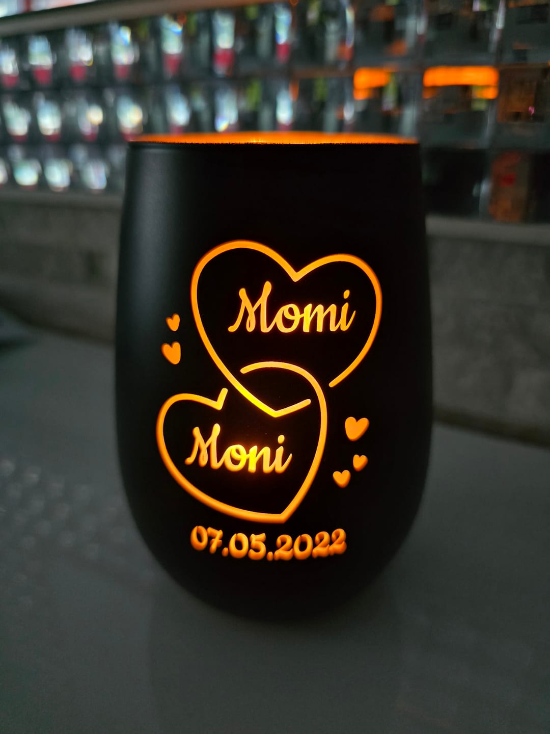 Customer photo review of Zwei Herzen - Paar-Windlicht