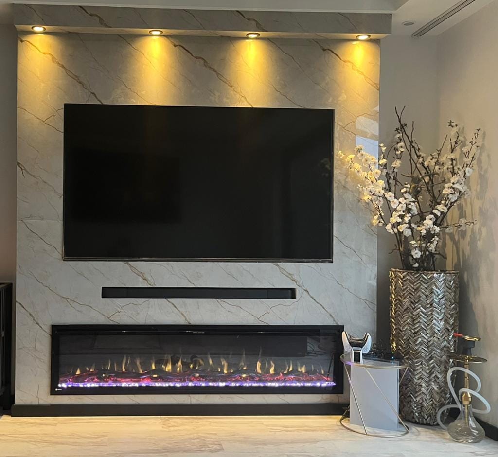 Customer photo review of Plaque Mural PVC Imitation Marbre Beige Brillant