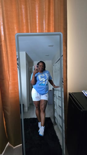 Customer photo review of Number 12 SNRT Sneaker Tees - Air Jordan 12 White and University Blue