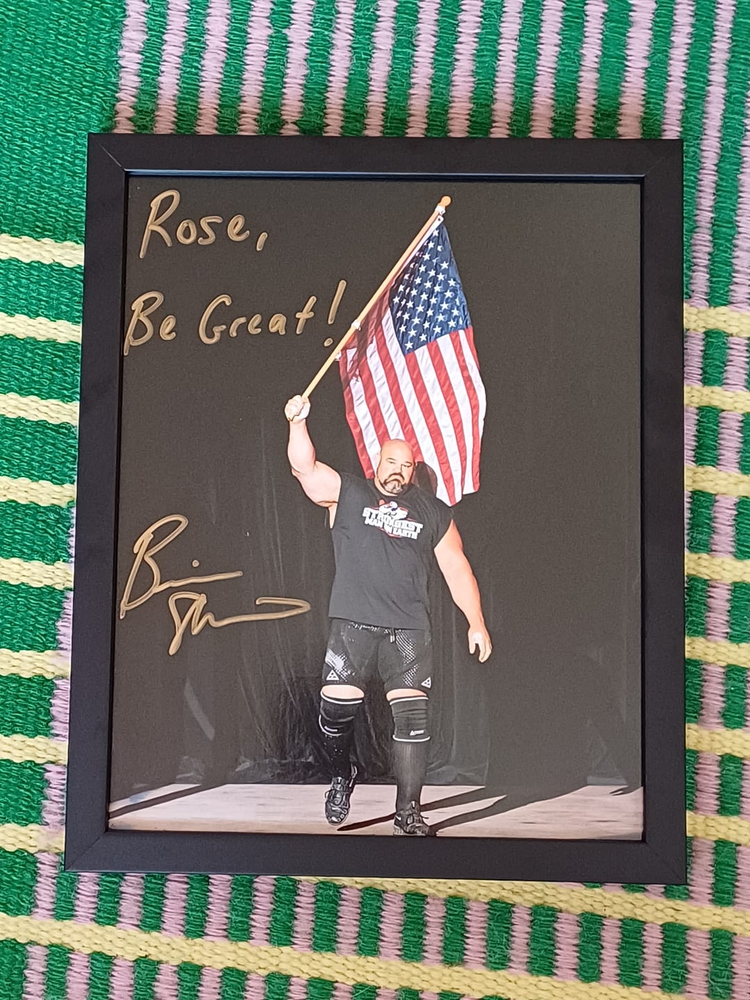 Customer photo review of PERSONALIZED STRONGEST MAN ON EARTH PICTURE