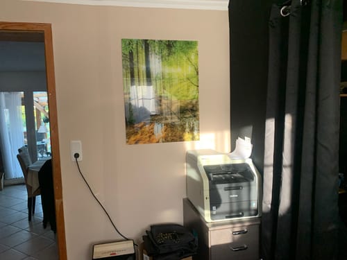 Customer photo review of Acrylglasbild | Wald mit Sonnenstrahlen | Hochformat