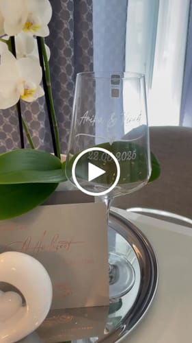 Kundenbewertung mit Video zu Leonardo Gläser mit Gravur im "Wedding Love" Design als Set