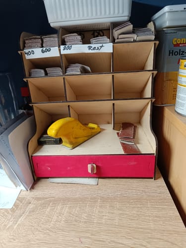 Customer photo review of Desktop drawers organizer laser cut svg file