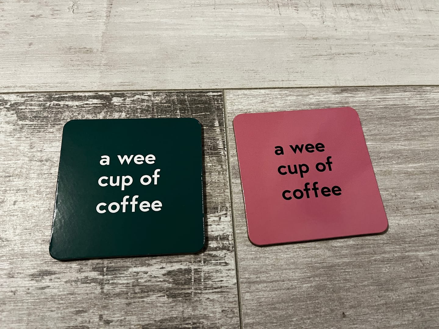 Customer photo review of A Wee Cup of Coffee Coaster | Born & Bred