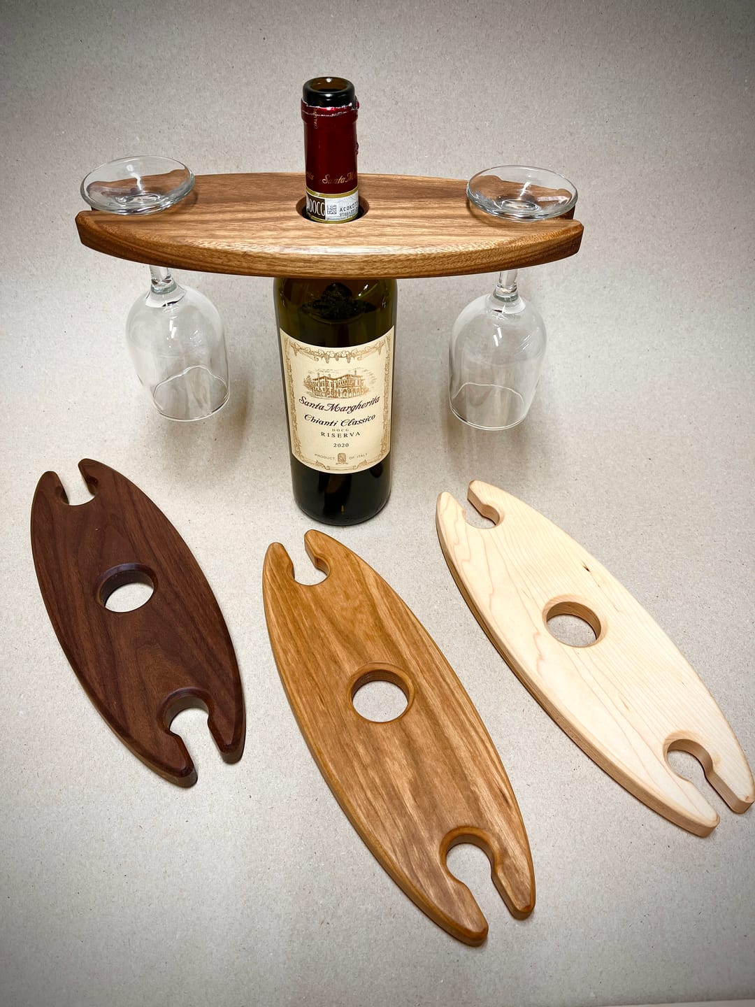 Customer photo review of 11x4" Wine Caddy 1 Acrylic Router Template