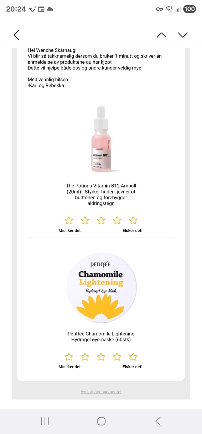Customer photo review of The Potions Vitamin B12 Ampull (20ml) - Styrker huden, jevner ut hudtonen og forebygger aldringstegn