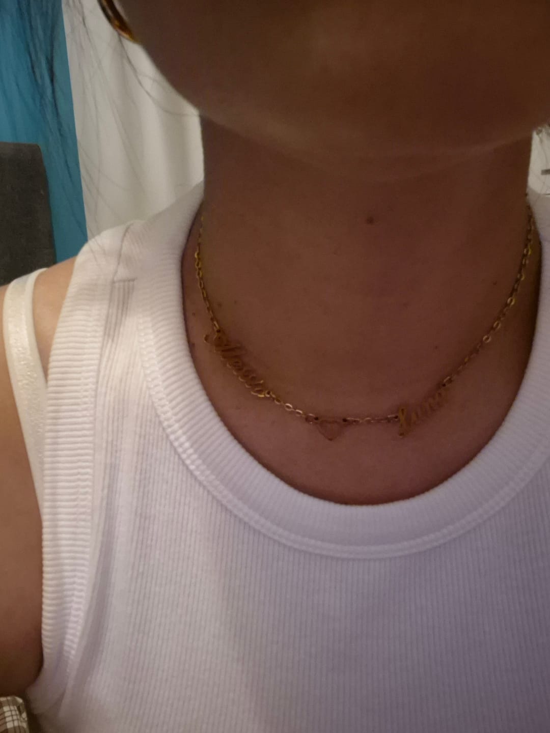 Customer photo review of Collier Coeur & Prénoms Sautoir Personnalisé
