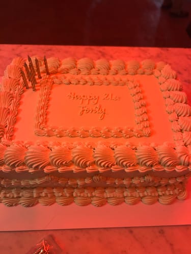 Customer photo review of classic sheet cake