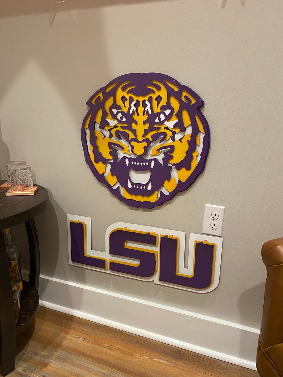 Customer photo review of LSU Iconic Tiger Head 3D Metal Wall Art