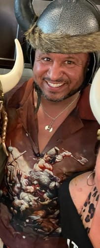 Customer photo review of The Destroyer Button Up Shirt