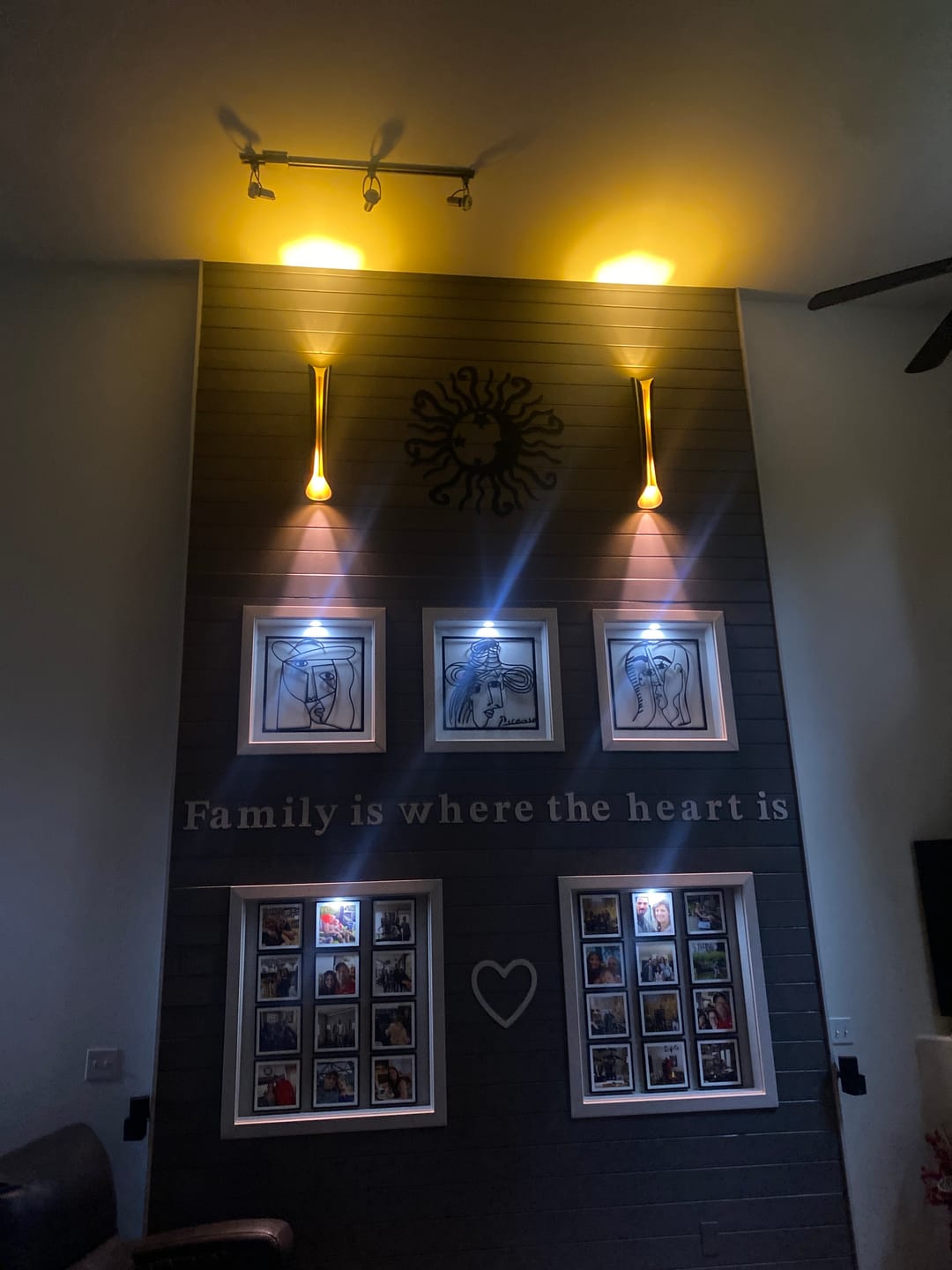 Customer photo review of Modern Curl Black and Gold Up Down Bedside Wall Sconce