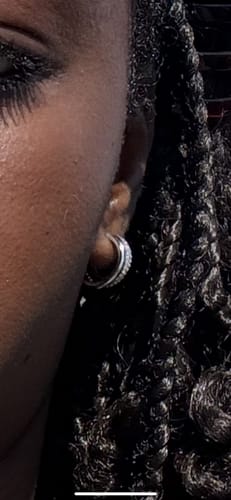 Customer photo review of Duo Layered Hoops Silver