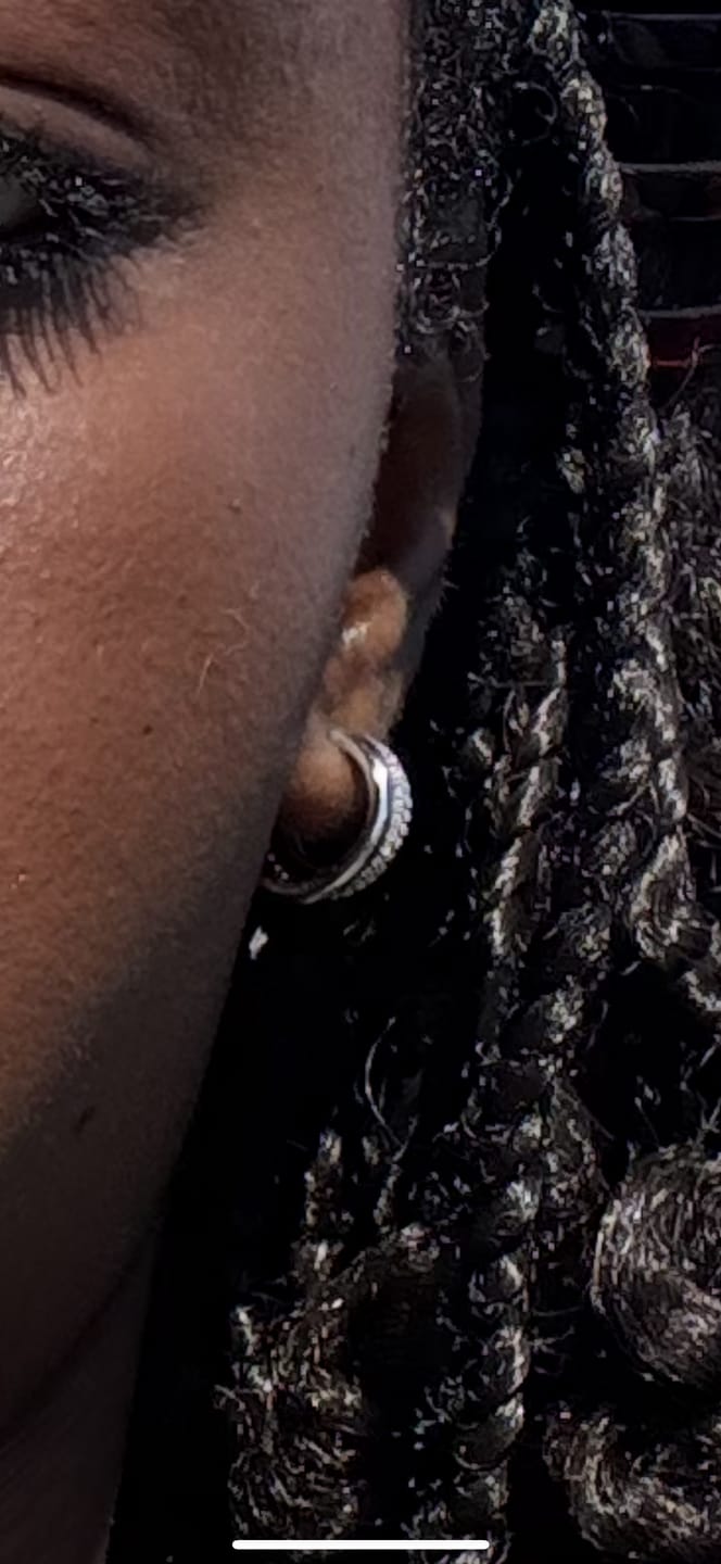 Customer photo review of Duo Layered Hoops Silver