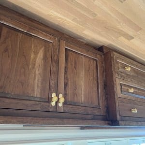 Customer photo review of Round Drawer Pulls with Backplate - Unlacquered Polished Brass