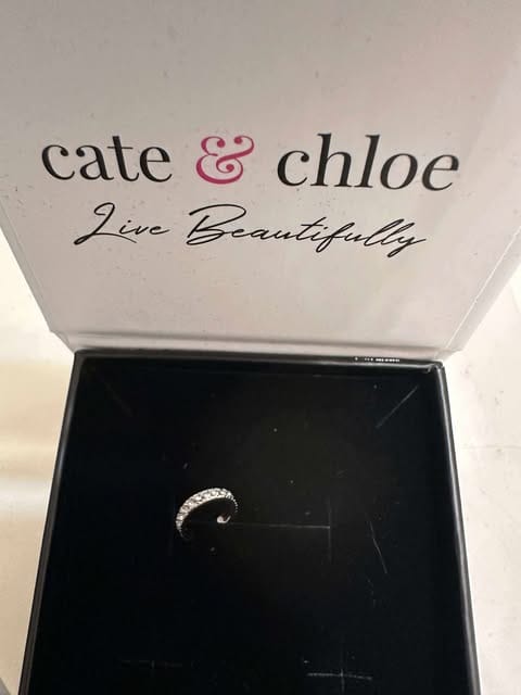 Customer photo review of Gloria 18k White Gold Plated 10mm Hoop Ear Cuff with Swarovski Crystals
