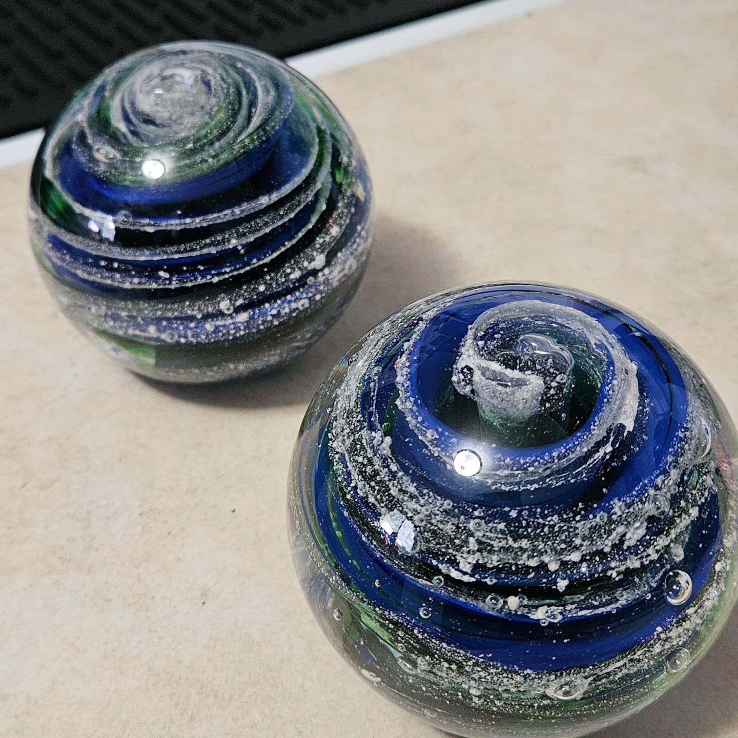 Customer photo review of Tranquil Swirl Paperweight with Cremation Ash
