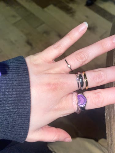 Customer photo review of Heart Enamel Signet Ring