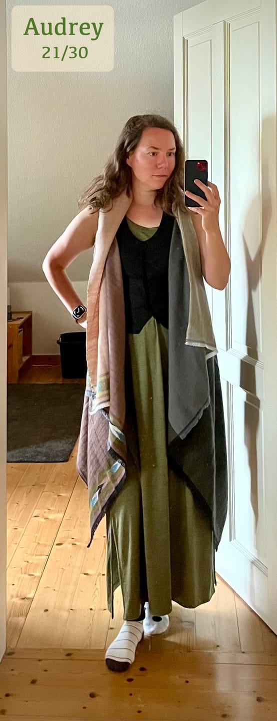 Customer photo review of NEW! PETITE Light Wool Cape Fusion Dusty Pink