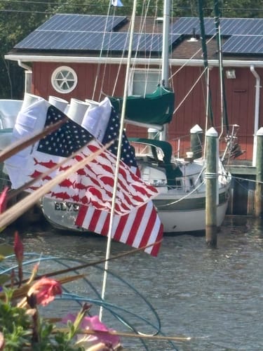 Customer photo review of Red, White & Fish Flag