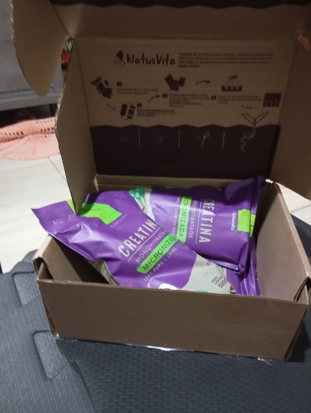Customer photo review of Creatina 100% Pura (500g). Monohidratada e Micronizada 180 mícrons. Livre de Metais Pesados