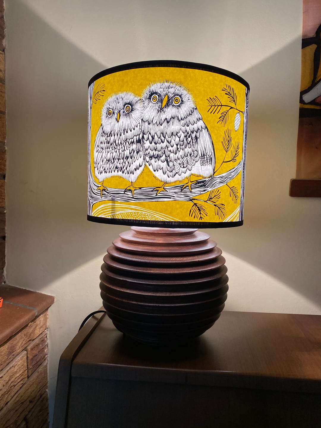 Customer photo review of Pacific Lifestyle Pembury Brown Wash Turned Wood Table Lamp